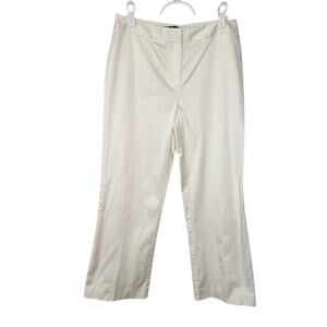 Lafayette 148 off white cotton straight leg ankle mid rise pants size 6